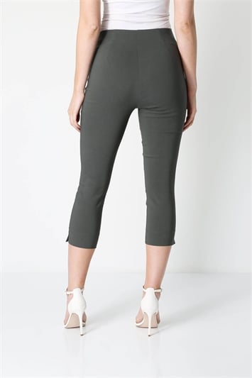 Elastic Waist Stretch Cropped Trousers 18004231