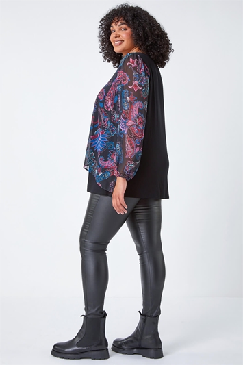 Curve Paisley Overlay Stretch Top 19253176