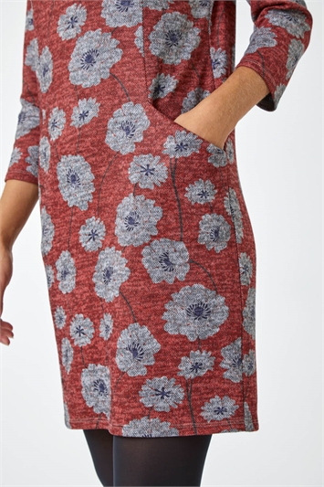 Floral Print Pocket Shift Dress 14431778