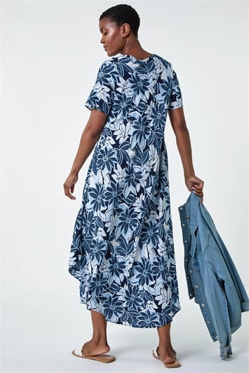 Floral Print Midi T-Shirt Dress 14555360