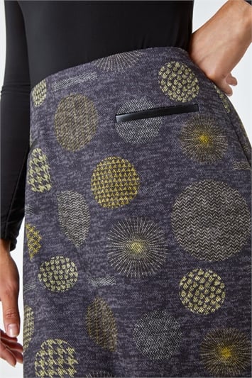 Spot Elastic Waist A Line Pocket Skirt 17021749