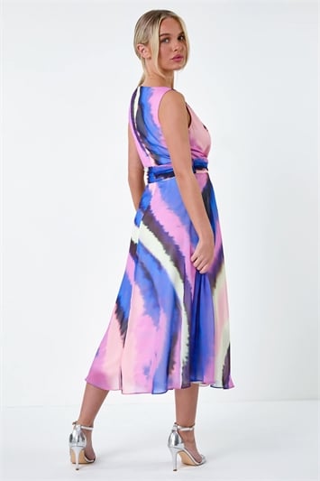 Petite Sleeveless Abstract Print Midi Dress 14568276