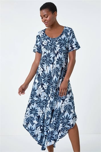 Floral Print Midi T-Shirt Dress 14555360