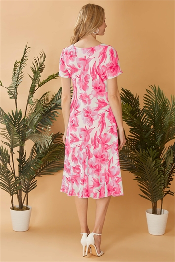 Julianna Floral Chiffon Print Bias Cut Dress g9143fus