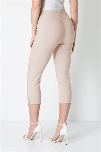 Elastic Waist Stretch Cropped Trousers 18004288