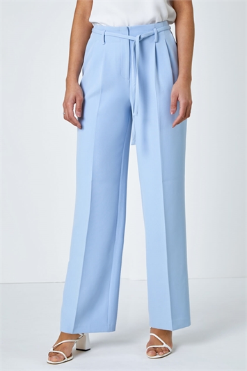 Crepe Stretch Straight Leg Trousers 18055345