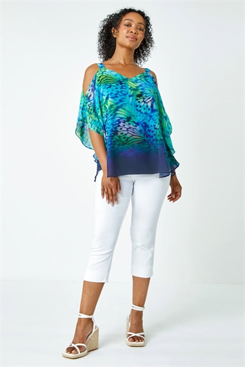 Petite Butterfly Cold Shoulder Top 20135992
