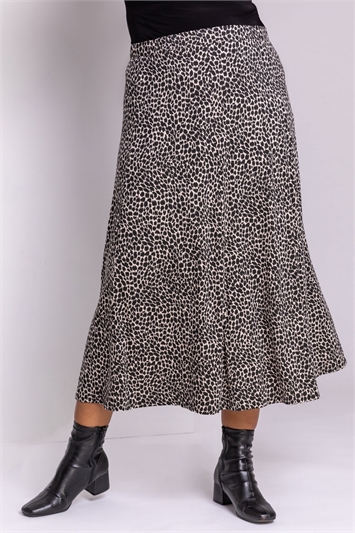 Curve Animal Print Midi Skirt 17018906