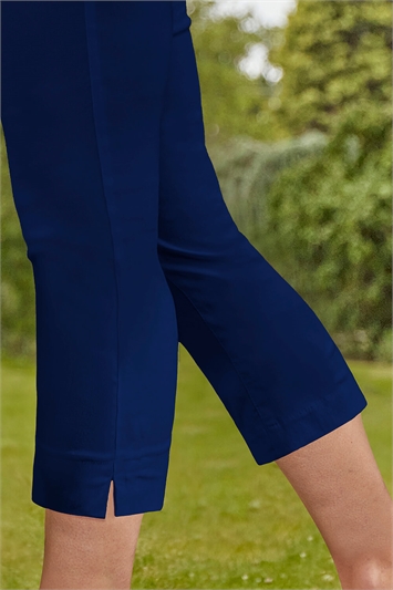 Elastic Waist Stretch Cropped Trousers 18004254