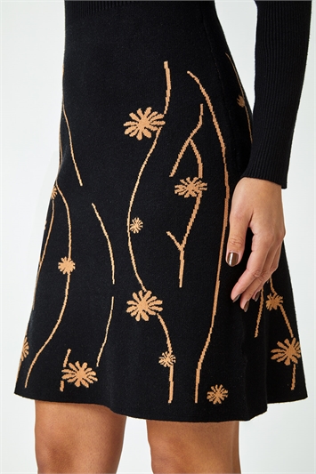 Ribbed Knit Floral Stretch Dress 14463308