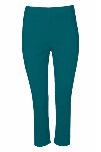 Cropped Stretch Trouser in Jade Green - Roman Originals UK