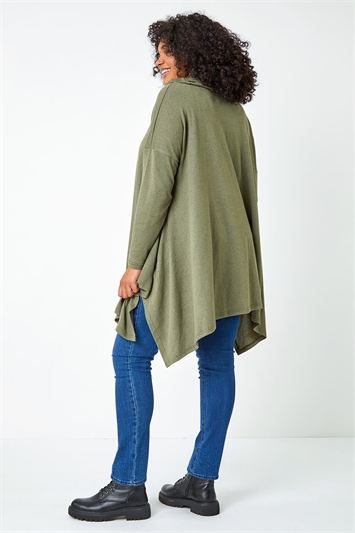Curve Cowl Neck Relaxed Stretch Top 19253740