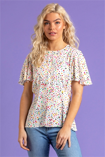 Scattered Spot Print Flared Top 20050296