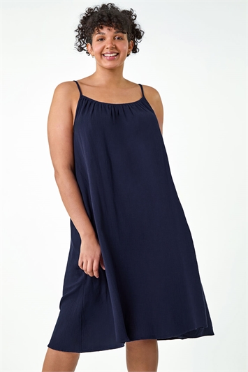 Curve Strappy Cotton Pocket Dress 14494360