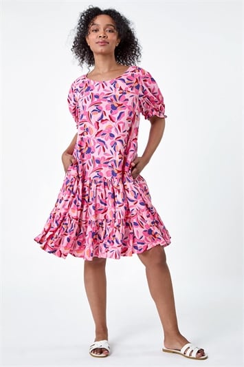Petite Floral Tiered Smock Dress 14551672