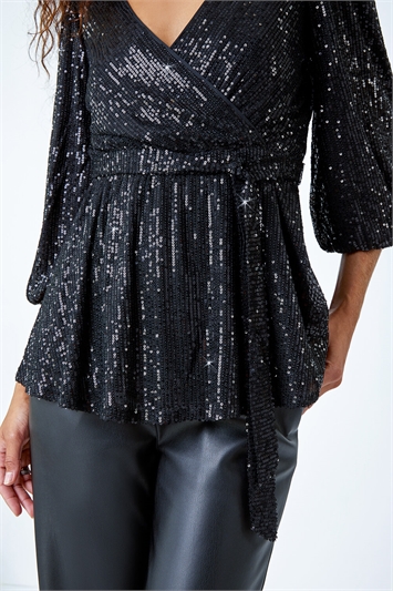 Lipsy sequin hot sale wrap blouse