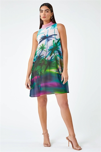 LIMITED Tropical High Neck Shift Dress 14333534