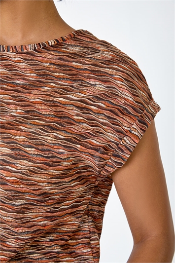 Textured Stretch Knit Jersey T-Shirt 19296314