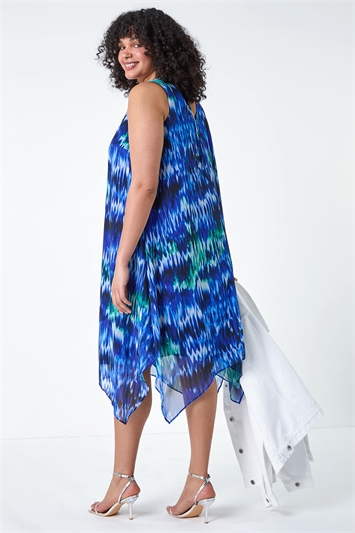 Curve Abstract Print Chiffon Dress 14528209