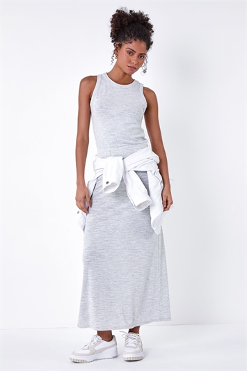 Stripe Elastic Waist A Line Maxi Skirt 17048936