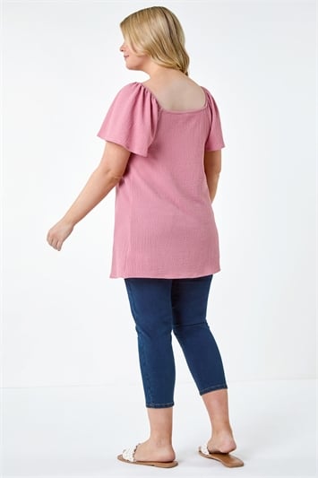 Curve Tie Front Stretch Jersey Top 19318146