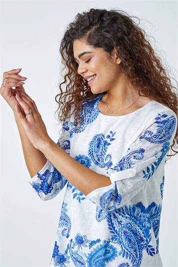 Paisley Print Double Layer Top 19096209