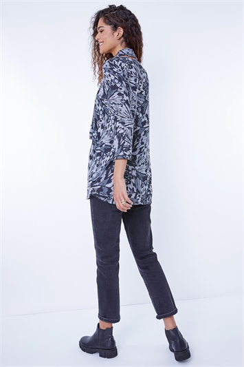 Butterfly Print Tunic Top With Snood 19184008