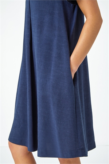 Petite Linen Blend Pocket Tunic Dress 14475460