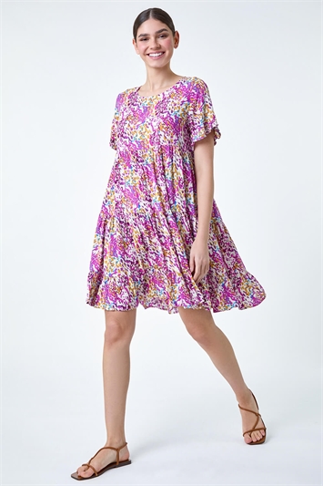 Abstract Print Tiered Smock Dress 14551772