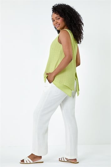Petite Double Layer Knit Stretch Top 19304382