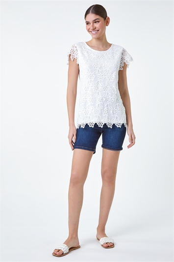 Floral Lace Sleeveless Top 19280238