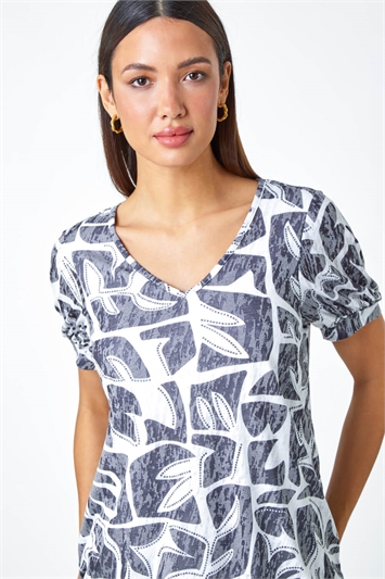 Abstract Burnout Blouson Stretch Top 19283208