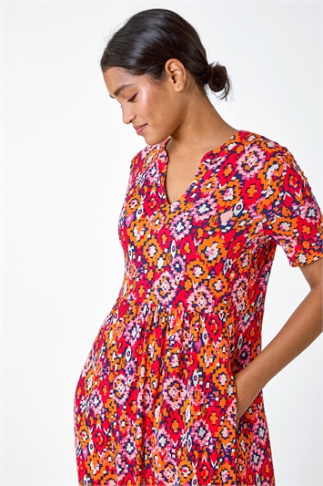 Aztec Print Stretch Jersey Pocket Dress 14521678
