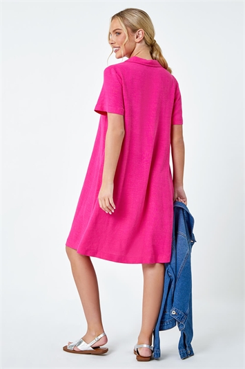 Petite Linen Blend Pocket Tunic Dress 14475472
