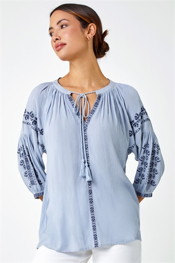 Embroidered Tassel Detail Top 20118145