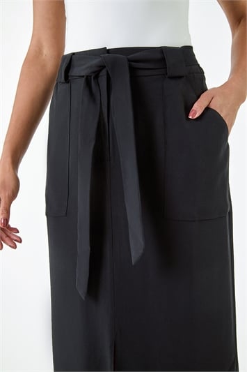 Belted A-Line Midi Skirt 17046108