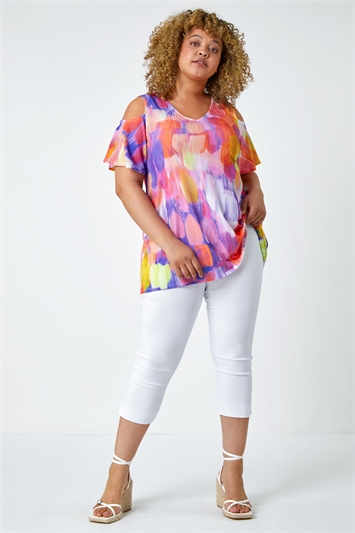 Curve Abstract Cold Shoulder Top 19225964