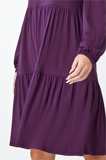 Petite Plain Tiered Stretch Dress 14503576