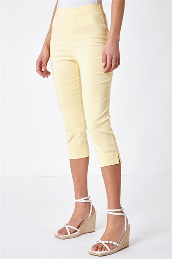 Elastic Waist Stretch Cropped Trousers 18004242