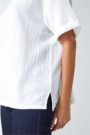 Textured Cotton Relaxed T-Shirt 20147138