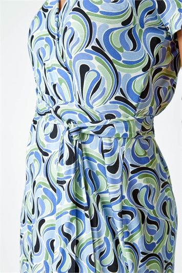 Petite Swirl Print Jersey Wrap Dress 14274409