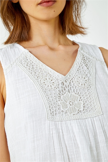 Sleeveless Cotton Crochet Dress 14347794