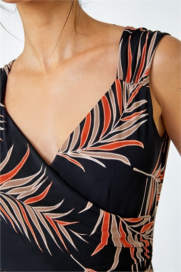 Tropical Puff Print Wrap Maxi Dress 14484281