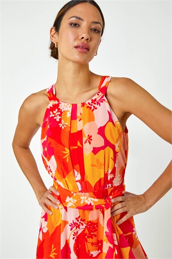 Tropical Print Halterneck Maxi Dress 14395872