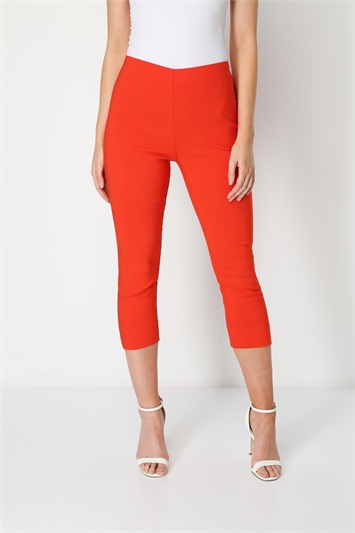 Elastic Waist Stretch Cropped Trousers 18004226