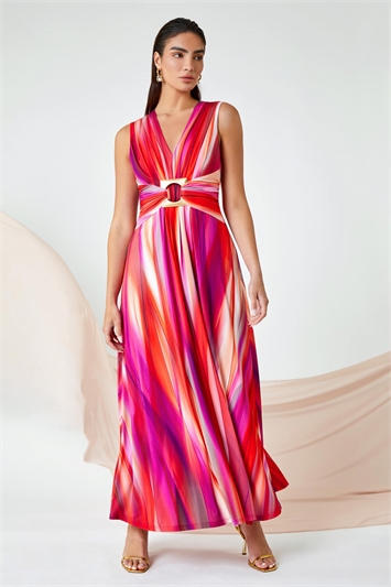 Ombre Buckle Detail Maxi Stretch Dress 14419332