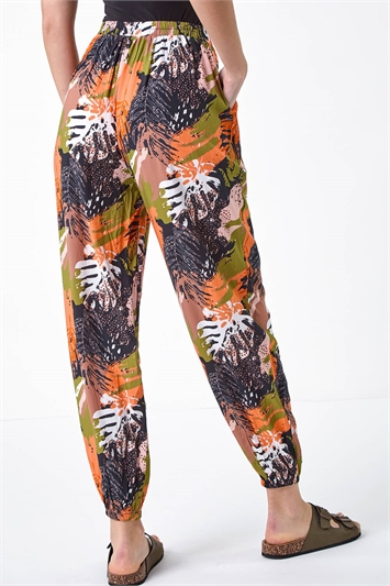 Tropical Leaf Print Hareem Trousers 18064564