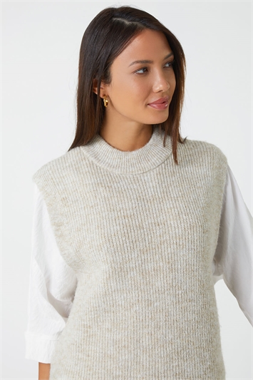 Longline Soft Knit Jumper Vest 16099259