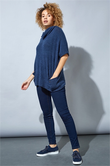 Cowl Neck Textured Tunic Top 19082809