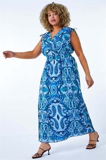 Curve Shirred Waist Maxi Dress 14290134